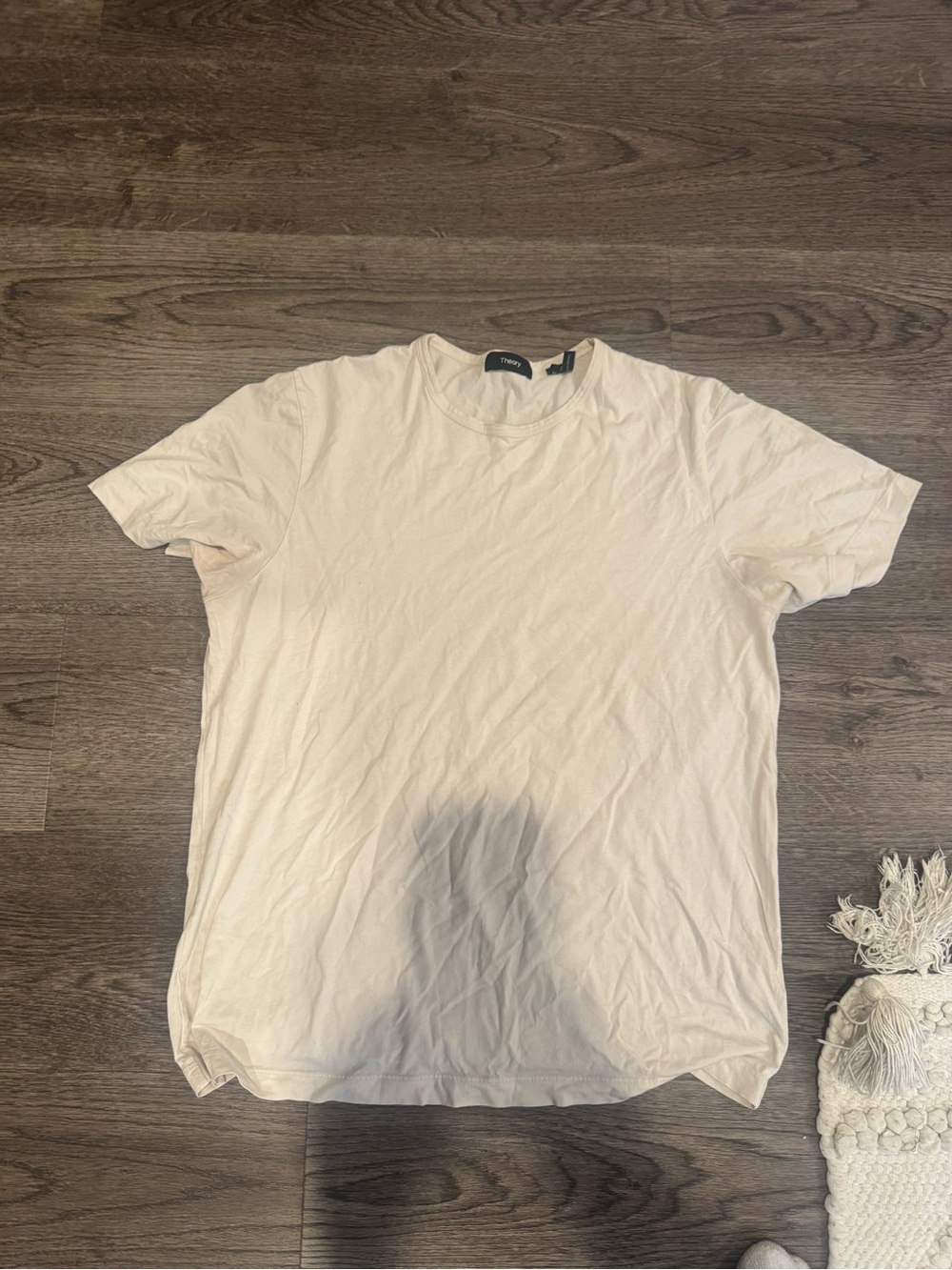 Theory Men's Short Sleeve Crew Tee in Light Beige